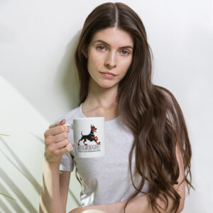 Dobiefest White glossy mug